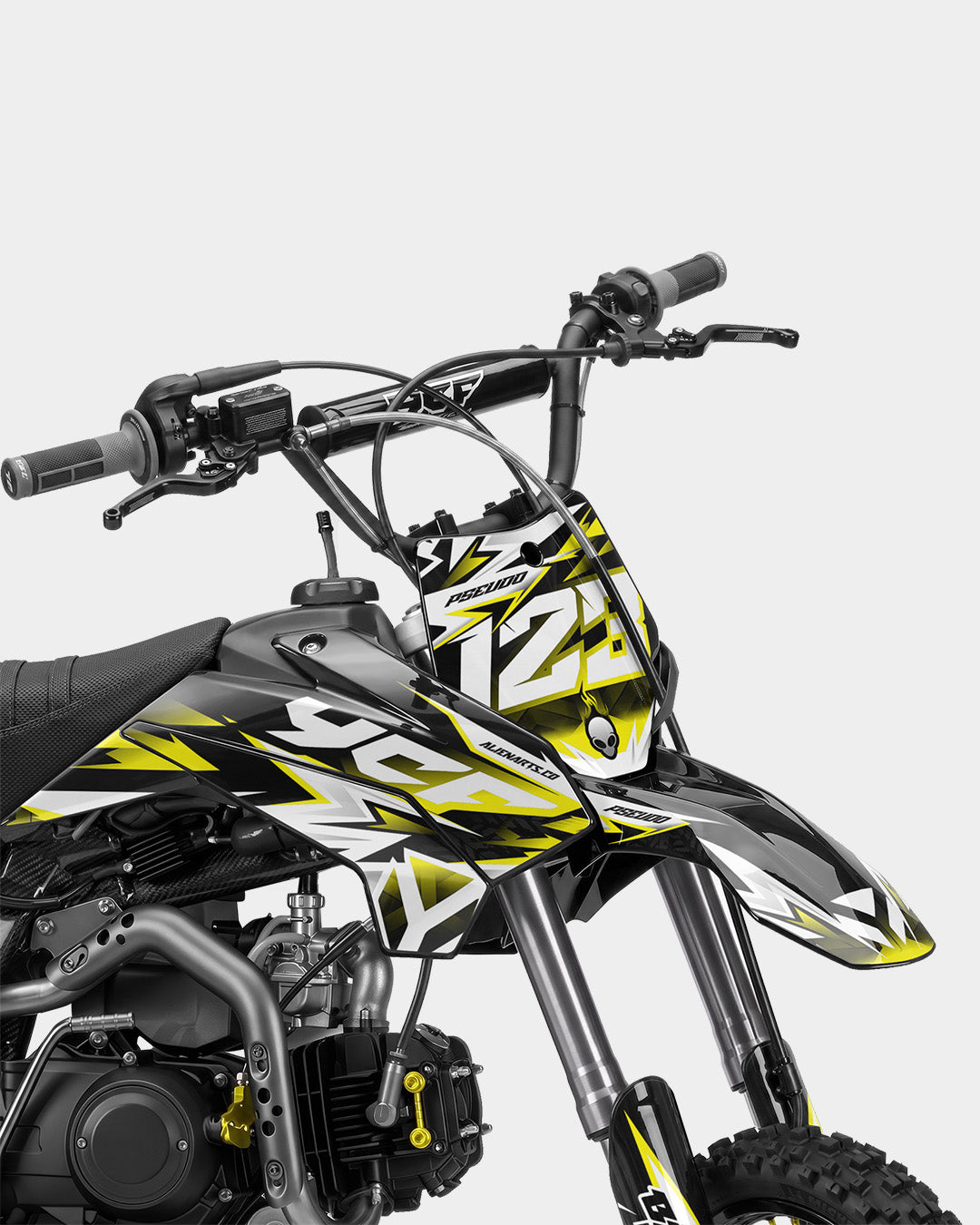 CRYNEX - Kit Déco Dirt Bike Semi-Personnalisable - Jaune