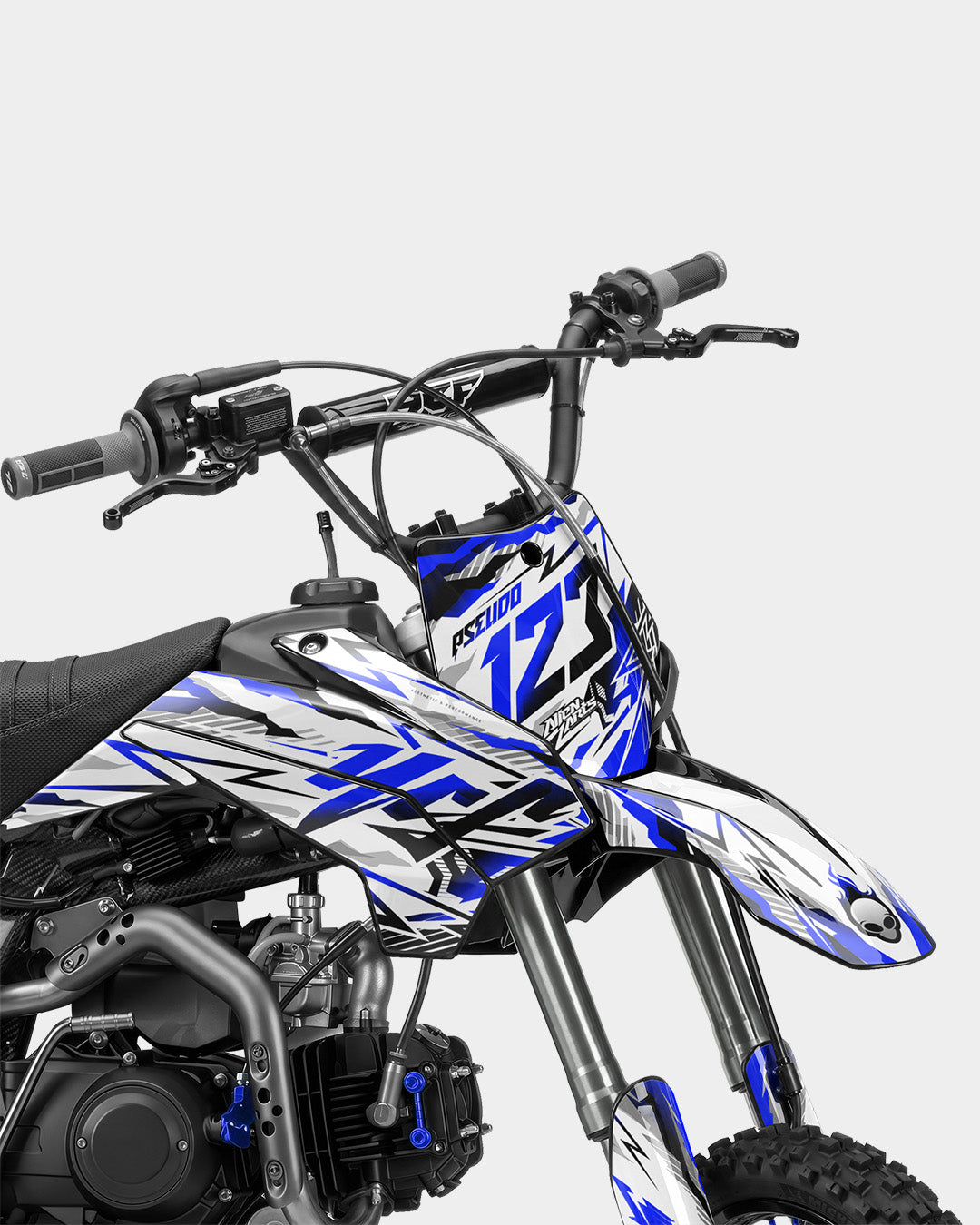 FERAL - Kit Déco Dirt Bike Semi-Personnalisable - Bleu foncé