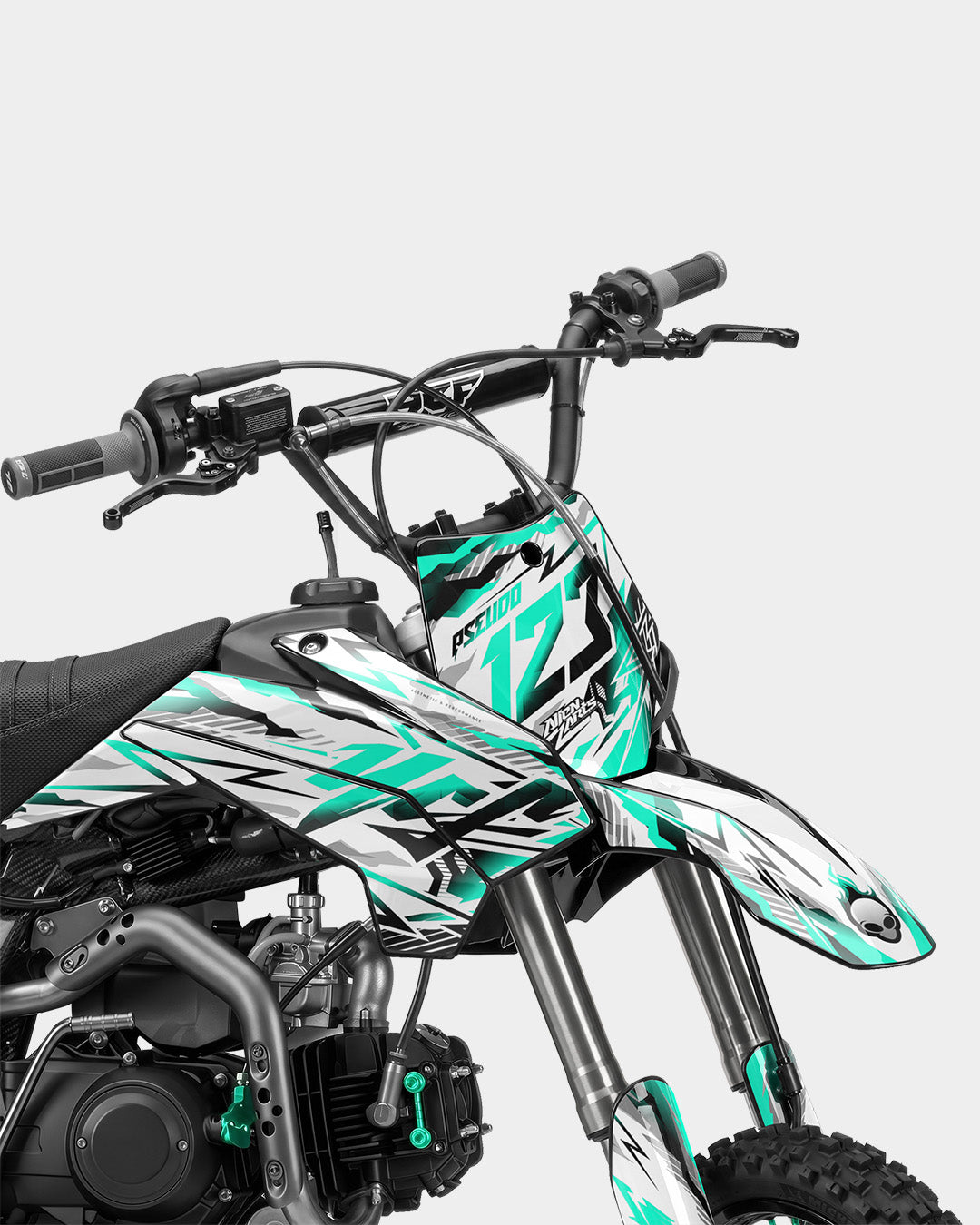 FERAL - Kit Déco Dirt Bike Semi-Personnalisable - Turquoise