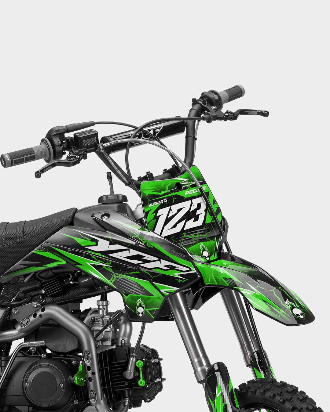 GRUDGE - Kit Déco Dirt Bike Semi-Personnalisable - Vert
