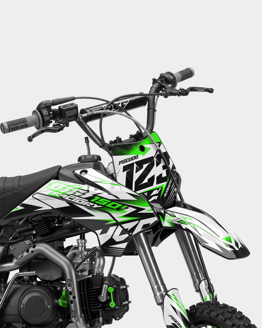 RAMPAGE - Kit Déco Dirt Bike Semi-Personnalisable - Vert