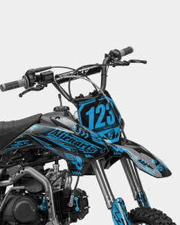 SKIDZO - Kit Déco Dirt Bike Semi-Personnalisable - Bleu — vue 2