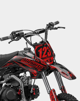 SKIDZO - Kit Déco Dirt Bike Semi-Personnalisable - Rouge — vue 2