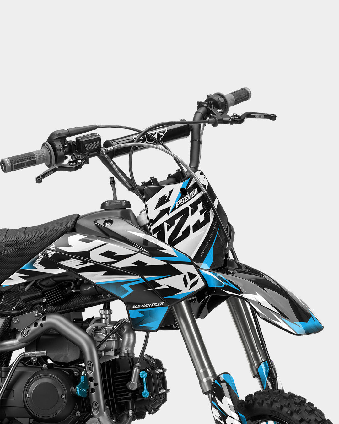 TOHARI - Kit Déco Dirt Bike Semi-Personnalisable - Bleu