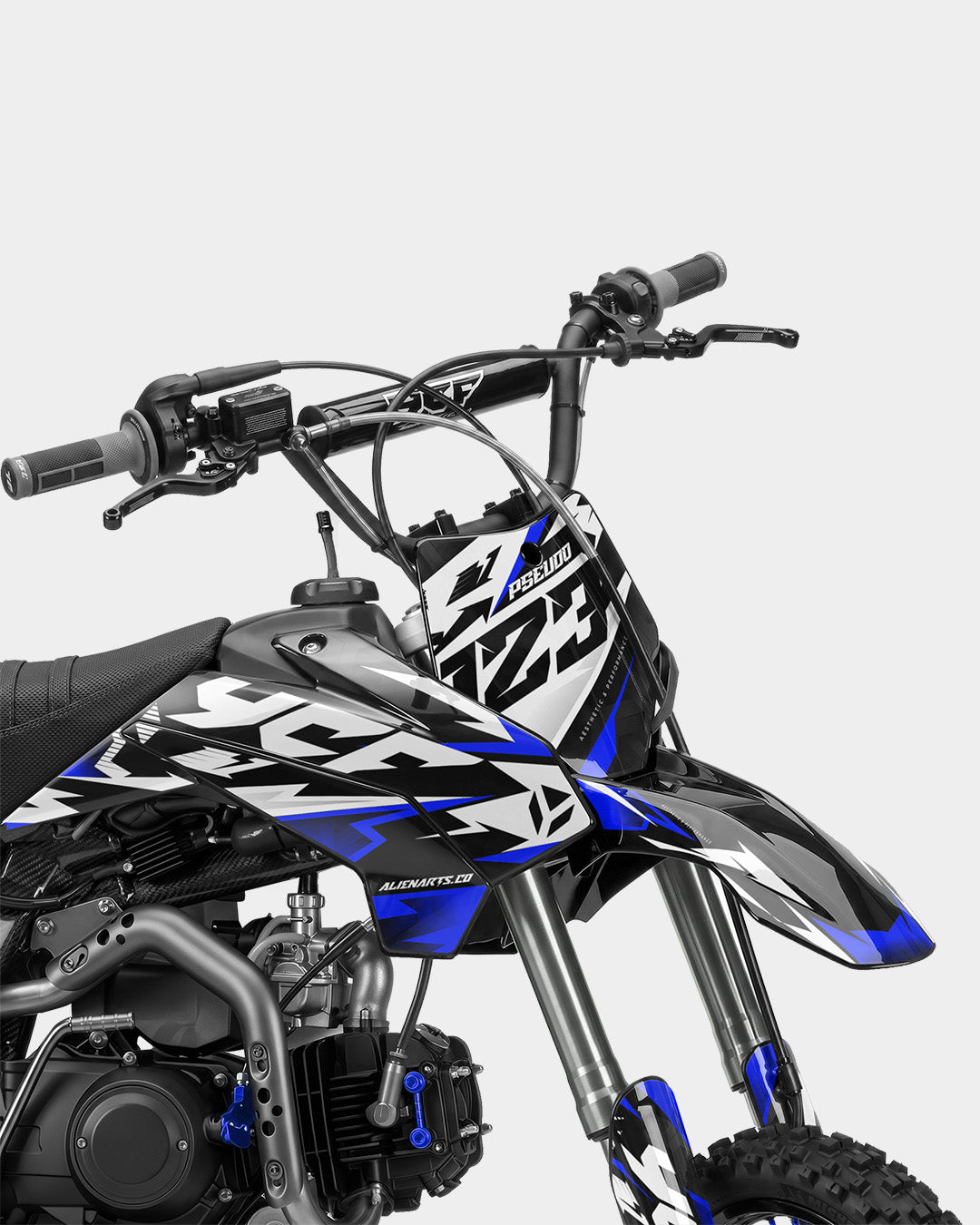 TOHARI - Kit Déco Dirt Bike Semi-Personnalisable - Bleu foncé