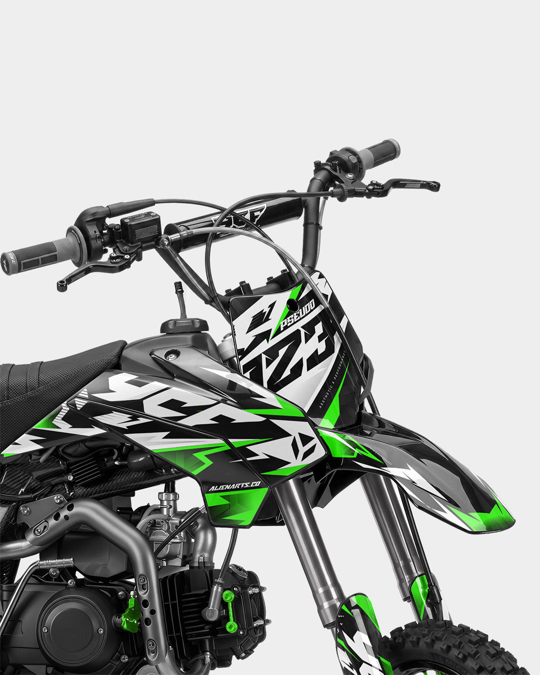 TOHARI - Kit Déco Dirt Bike Semi-Personnalisable - Vert