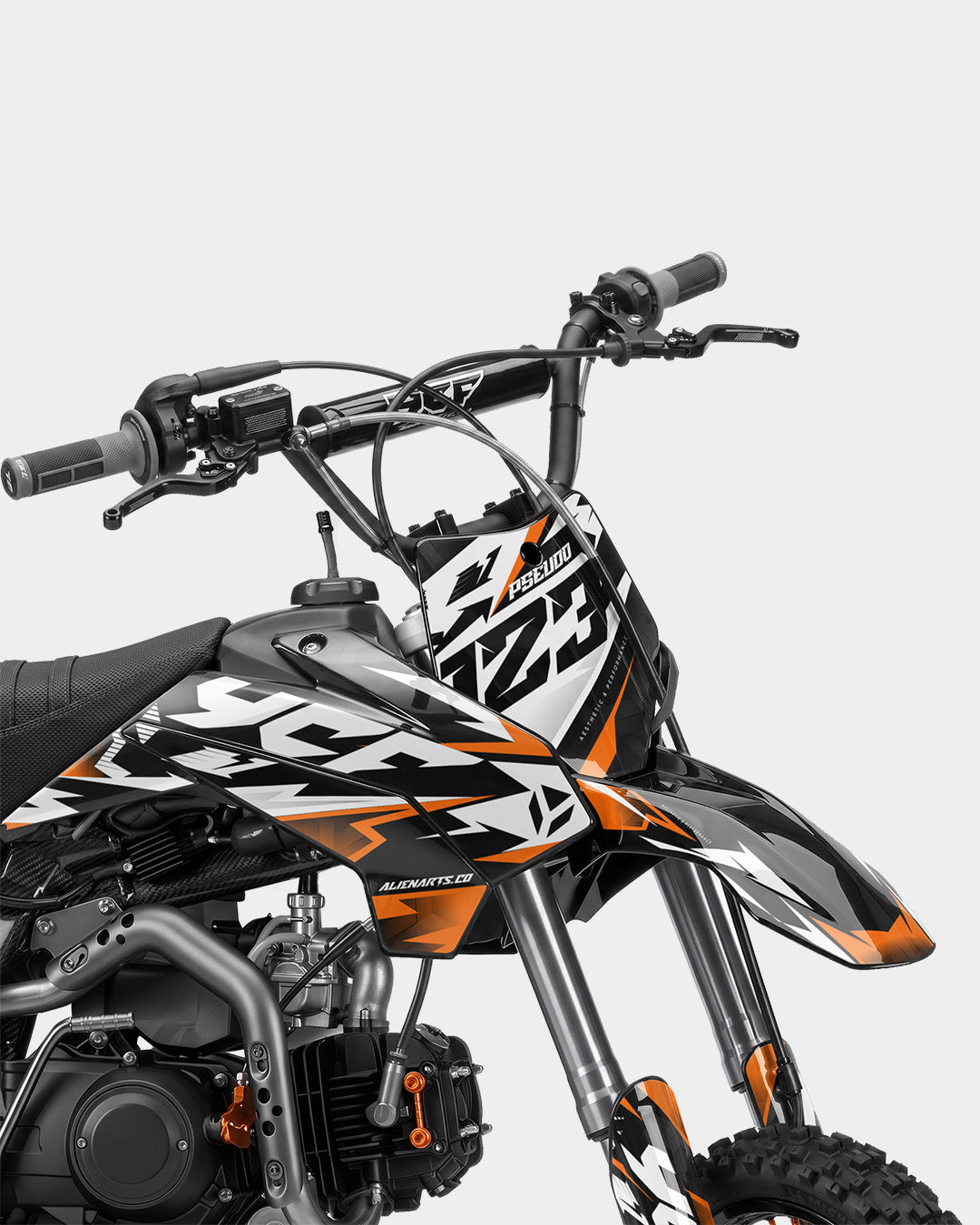 TOHARI - Kit Déco Dirt Bike Semi-Personnalisable - Orange