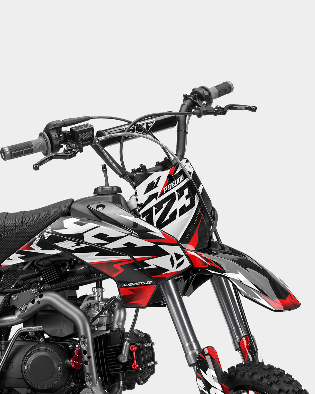 TOHARI - Kit Déco Dirt Bike Semi-Personnalisable - Rouge