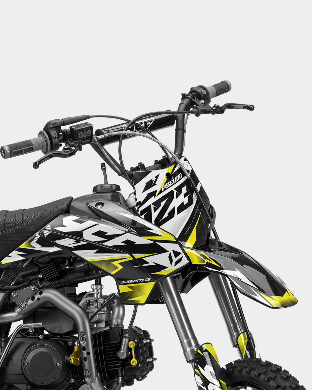 TOHARI - Kit Déco Dirt Bike Semi-Personnalisable - Jaune