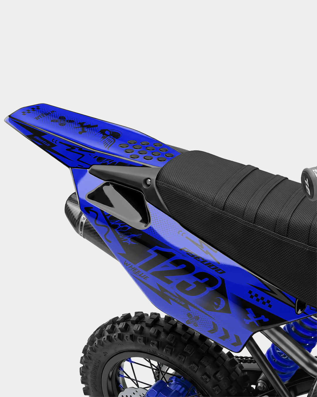 SKIDZO - Kit Déco Dirt Bike Semi-Personnalisable - Bleu foncé