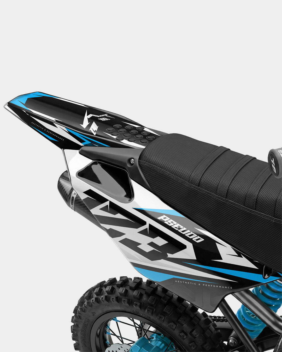 TOHARI - Kit Déco Dirt Bike Semi-Personnalisable - Bleu