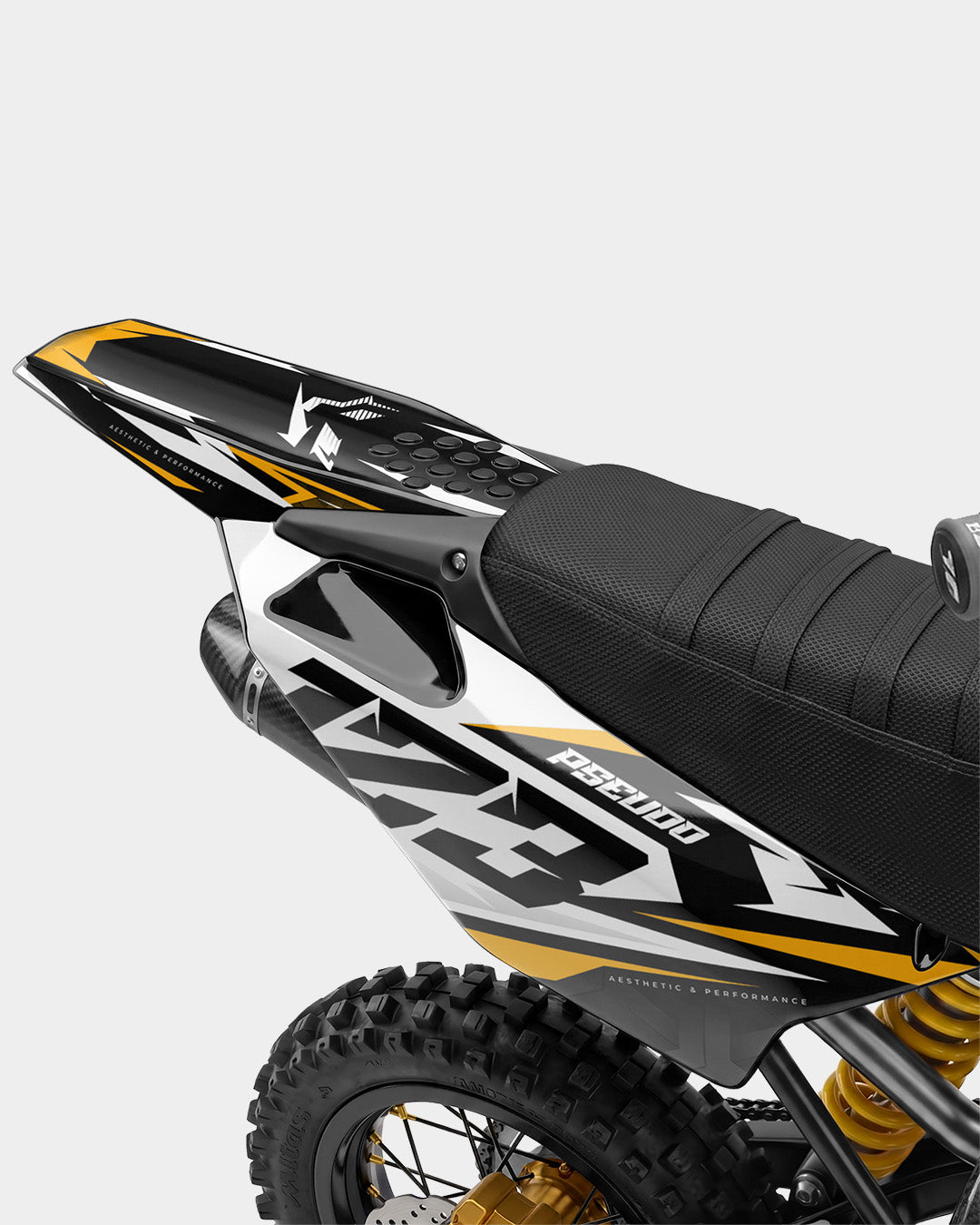 TOHARI - Kit Déco Dirt Bike Semi-Personnalisable - Jaune foncé