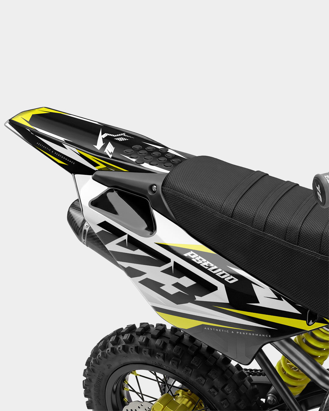 TOHARI - Kit Déco Dirt Bike Semi-Personnalisable - Jaune
