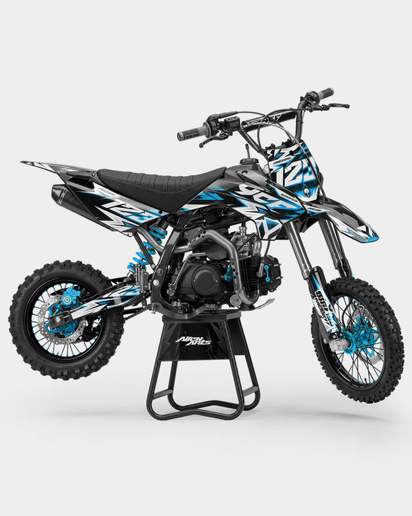 CRYNEX - Kit Déco Dirt Bike Semi-Personnalisable - Bleu