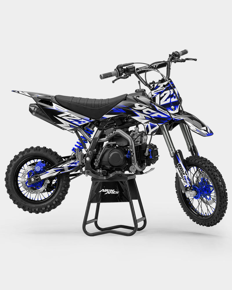 CRYNEX - Kit Déco Dirt Bike Semi-Personnalisable - Bleu foncé