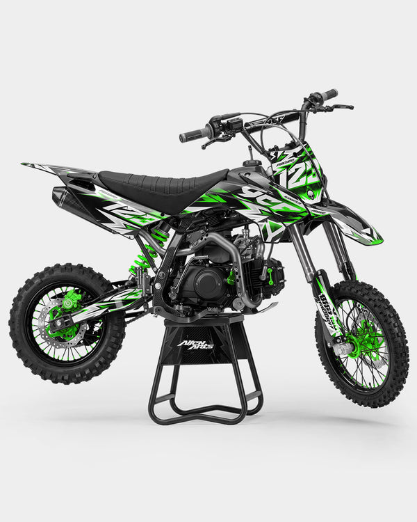 CRYNEX - Kit Déco Dirt Bike Semi-Personnalisable - Vert