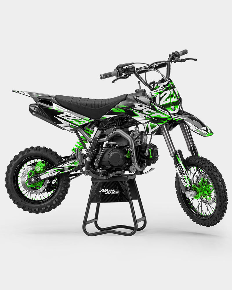 CRYNEX - Kit Déco Dirt Bike Semi-Personnalisable - Vert