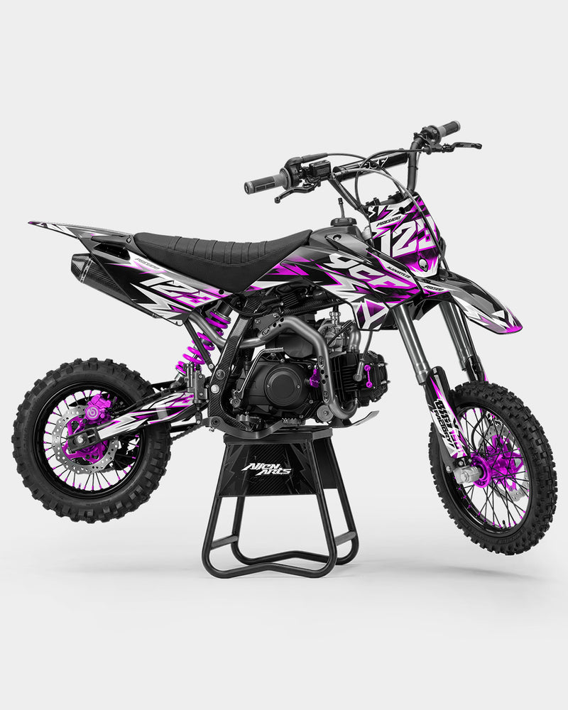 CRYNEX - Kit Déco Dirt Bike Semi-Personnalisable - Rose