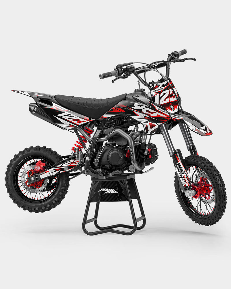CRYNEX - Kit Déco Dirt Bike Semi-Personnalisable - Rouge