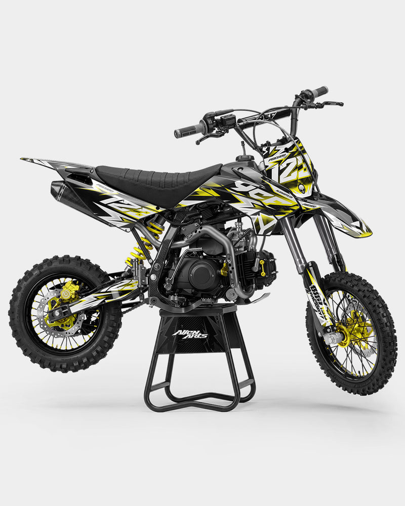 CRYNEX - Kit Déco Dirt Bike Semi-Personnalisable - Jaune