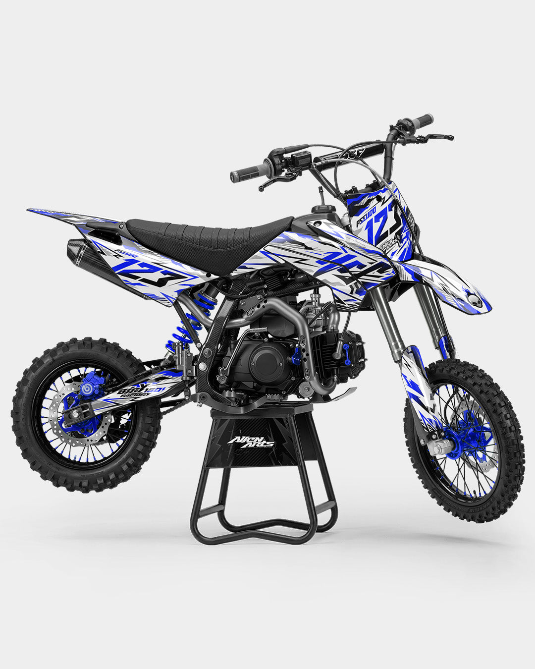 FERAL – Teilweise anpassbares Dirtbike-Dekor-Set – Dunkelblau