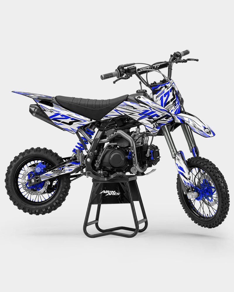 FERAL - Kit Déco Dirt Bike Semi-Personnalisable - Bleu foncé