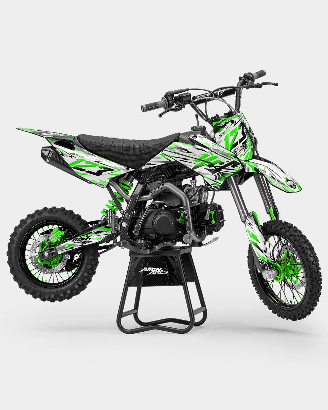 FERAL - Deels personaliseerbare decoratieset voor crossmotoren - Groen