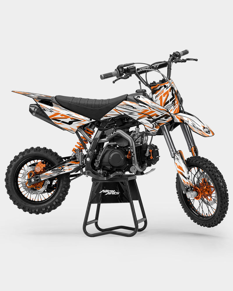 FERAL - Kit Déco Dirt Bike Semi-Personnalisable - Orange