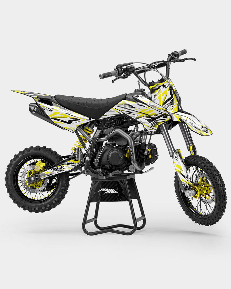 FERAL - Kit Déco Dirt Bike Semi-Personnalisable - Jaune