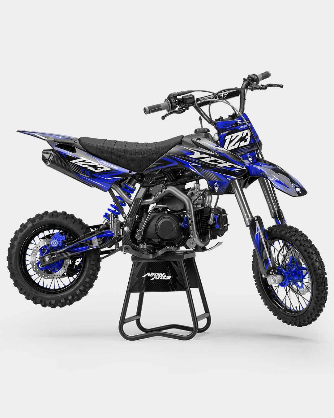 GRUDGE - Kit Déco Dirt Bike Semi-Personnalisable - Bleu foncé