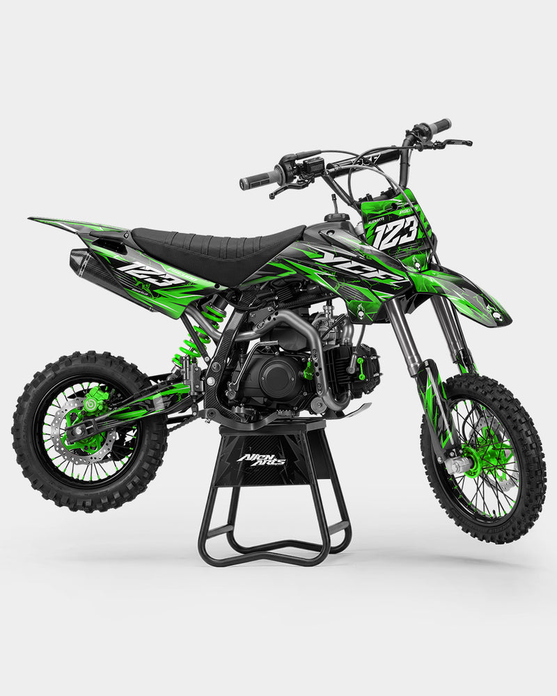 GRUDGE - Kit Déco Dirt Bike Semi-Personnalisable - Vert