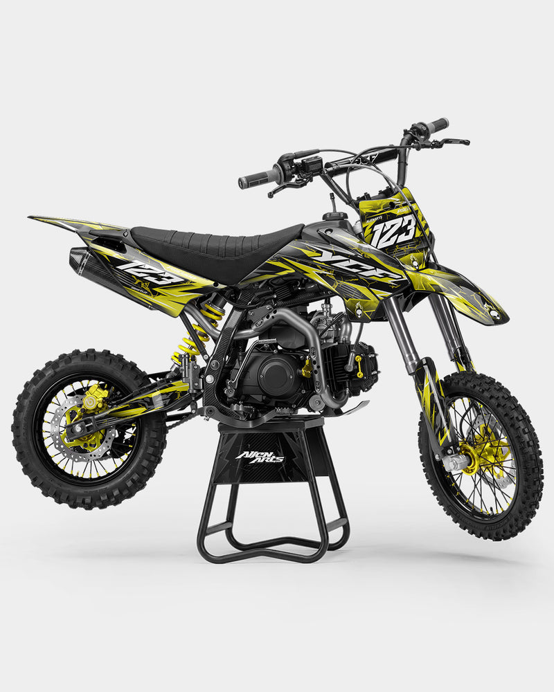 GRUDGE - Kit Déco Dirt Bike Semi-Personnalisable - Jaune