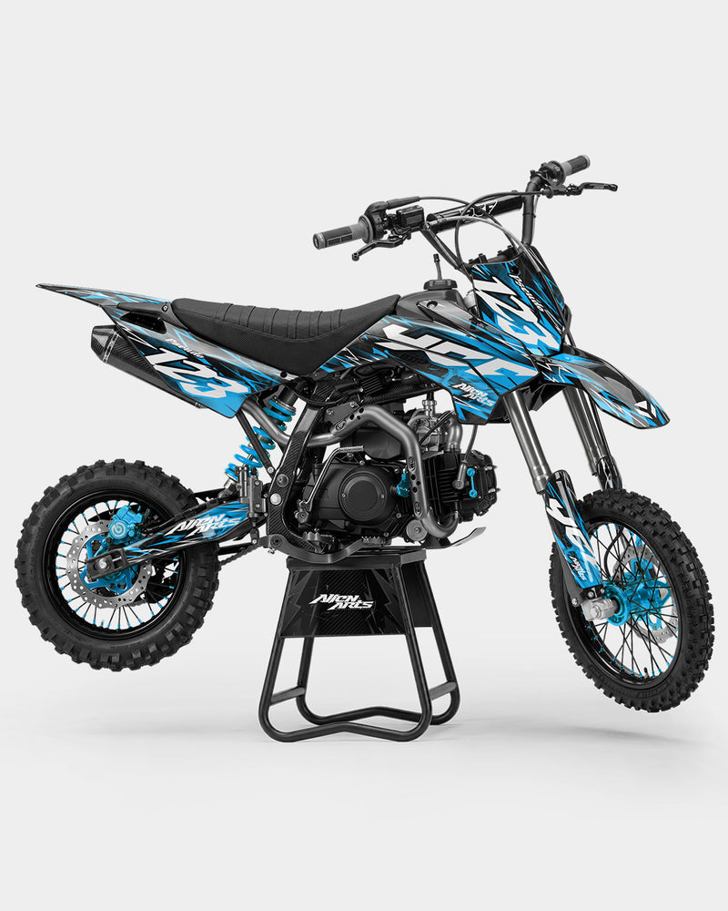 KULOT - Kit Déco Dirt Bike Semi-Personnalisable - Bleu