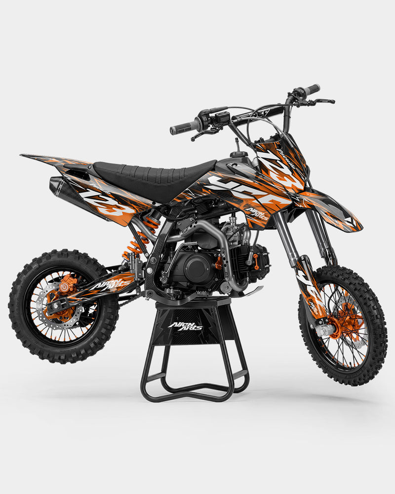 KULOT - Kit Déco Dirt Bike Semi-Personnalisable - Orange