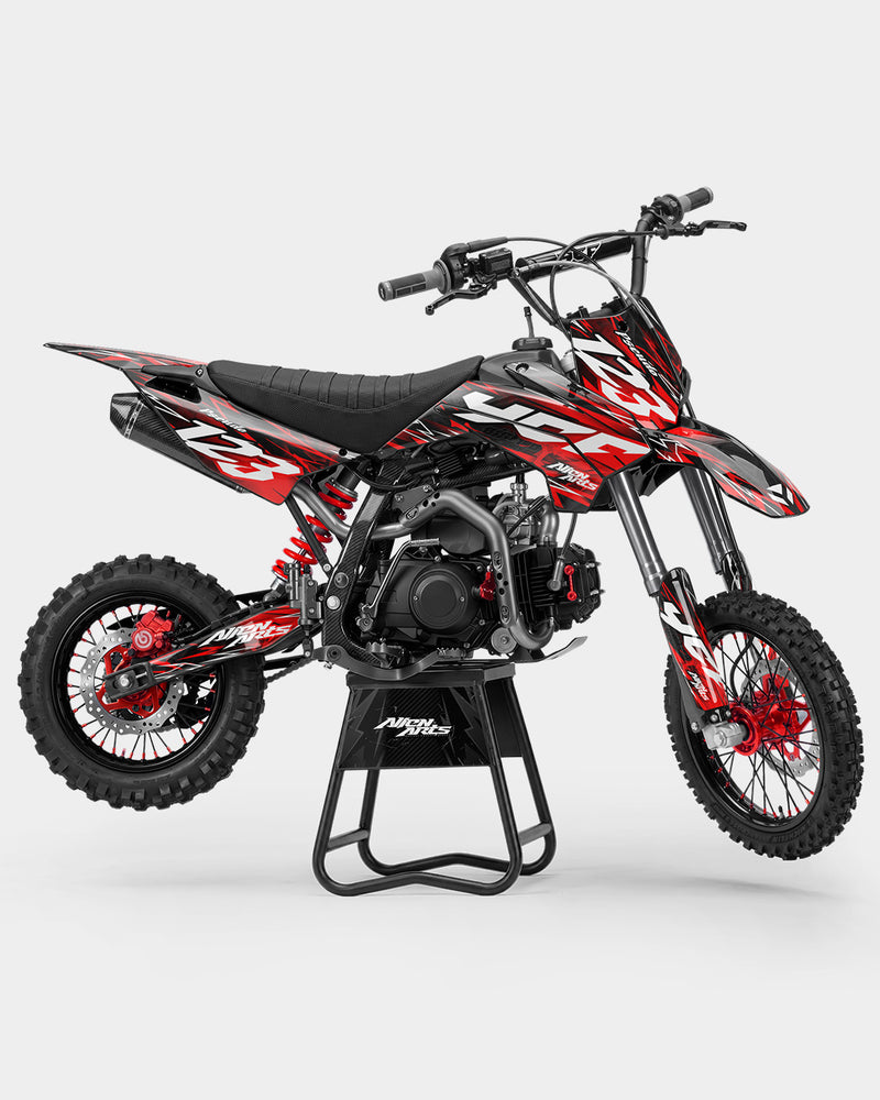 KULOT - Kit Déco Dirt Bike Semi-Personnalisable - Rouge
