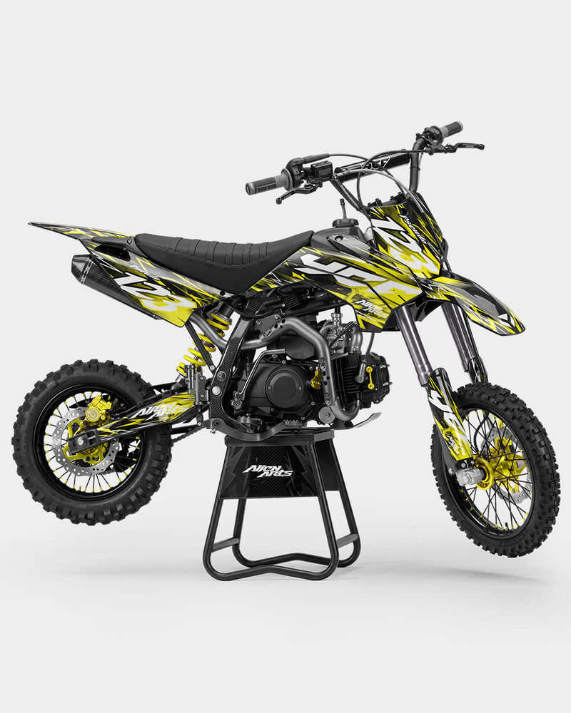 KULOT - Kit Déco Dirt Bike Semi-Personnalisable - Jaune