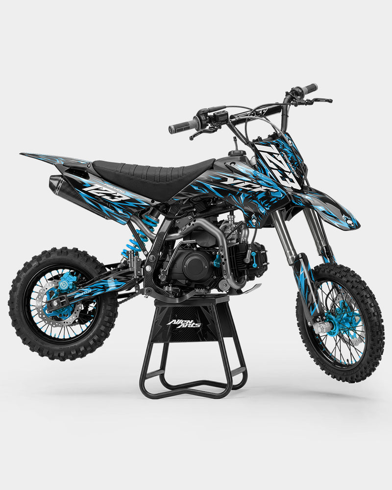 RAION - Kit Déco Dirt Bike Semi-Personnalisable - Bleu