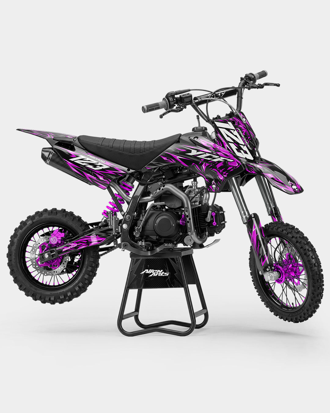RAION - Deels personaliseerbare decoratieset voor crossmotoren - Roze