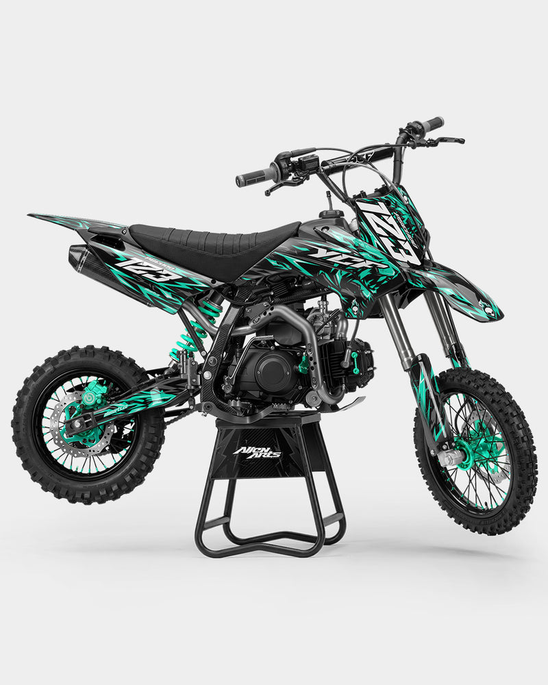 RAION - Kit Déco Dirt Bike Semi-Personnalisable - Turquoise