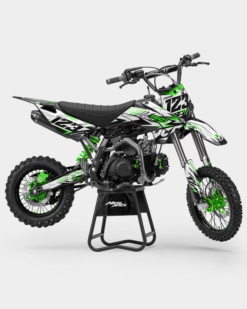 RAMPAGE - Kit Déco Dirt Bike Semi-Personnalisable - Vert