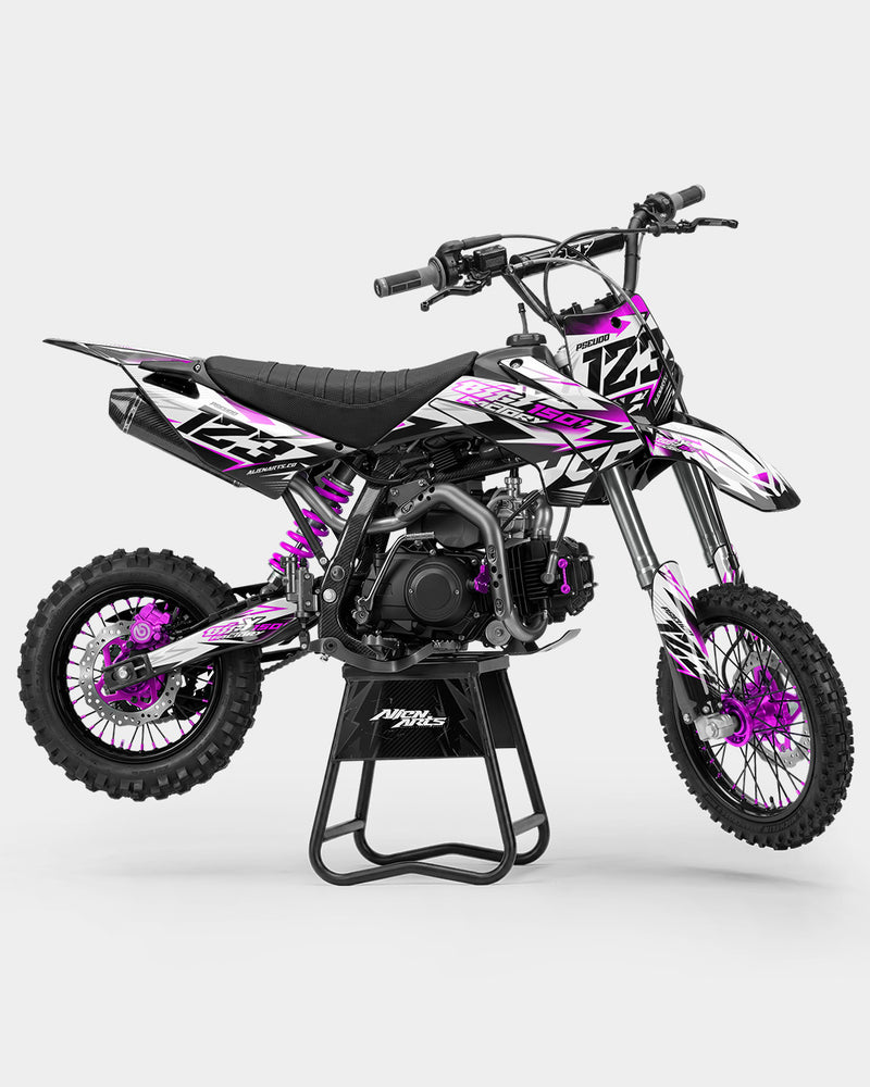 RAMPAGE - Kit Déco Dirt Bike Semi-Personnalisable - Rose