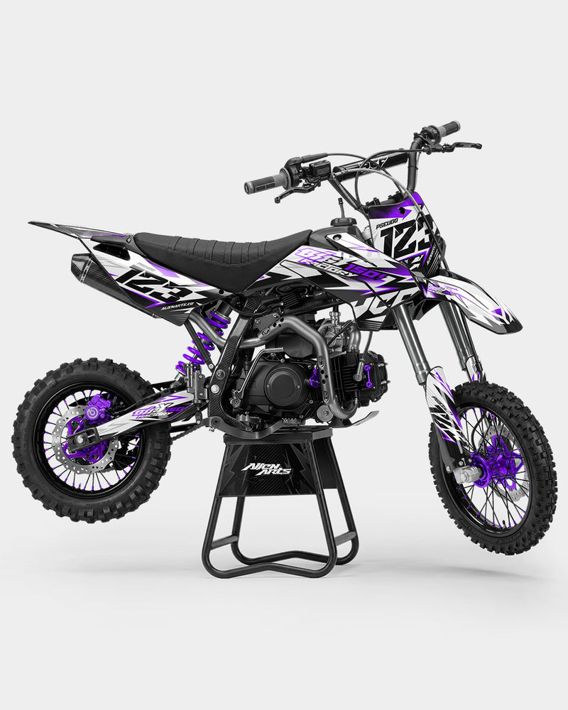 RAMPAGE - Kit Déco Dirt Bike Semi-Personnalisable - Violet