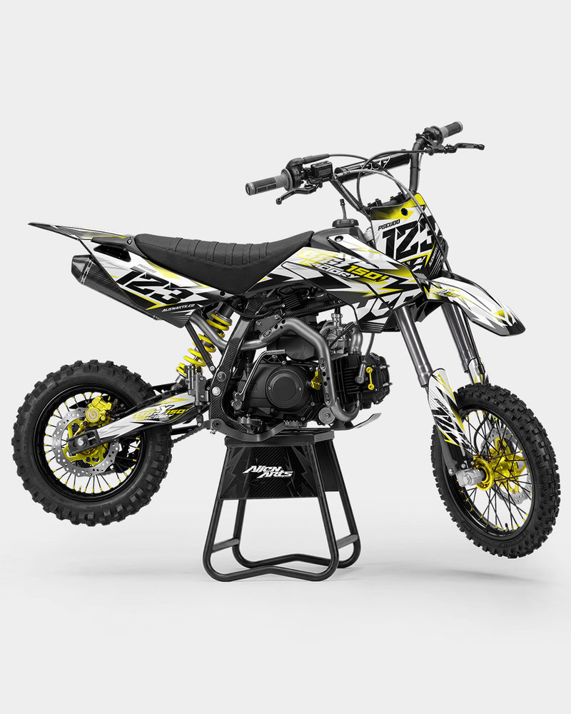 RAMPAGE - Kit Déco Dirt Bike Semi-Personnalisable - Jaune