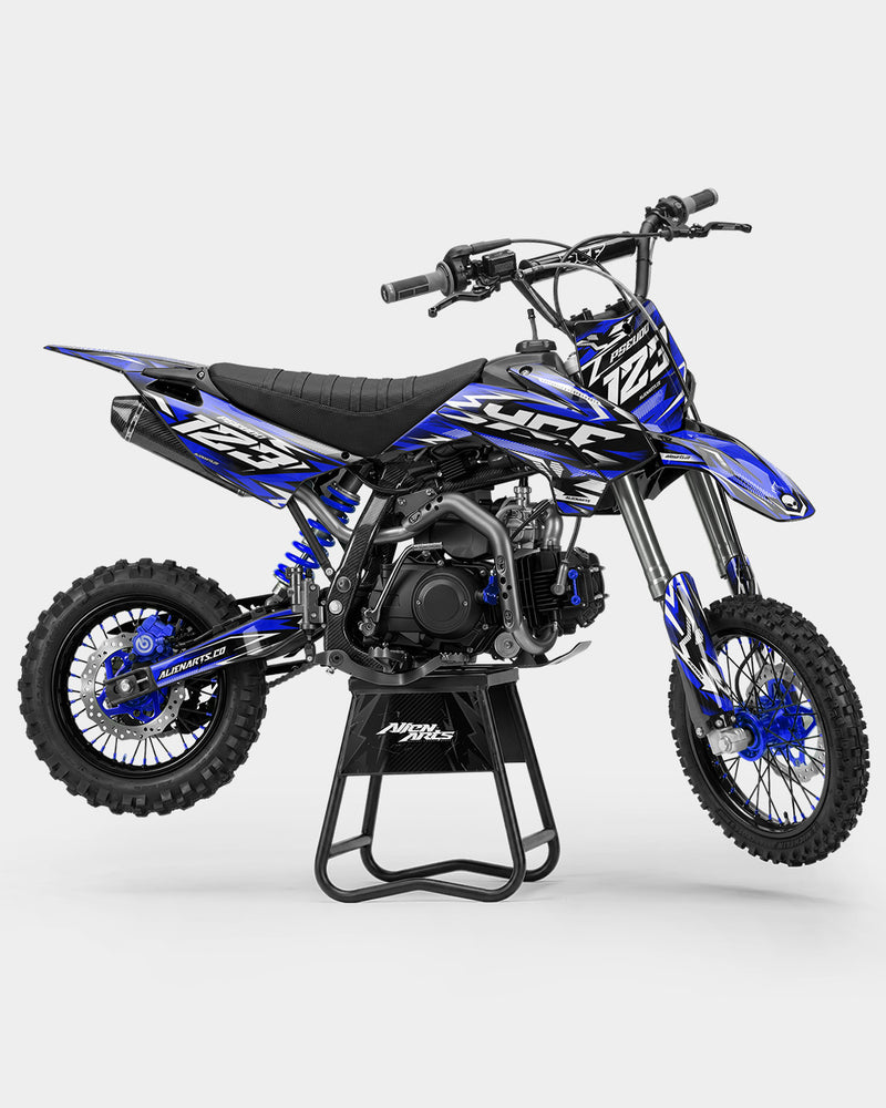 REAPER - Kit Déco Dirt Bike Semi-Personnalisable - Bleu foncé