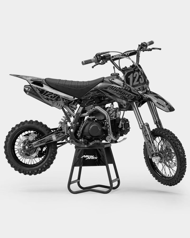 SKIDZO - Kit Déco Dirt Bike Semi-Personnalisable - Gris