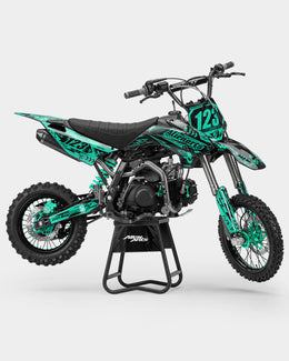 SKIDZO - Kit Déco Dirt Bike Semi-Personnalisable - Turquoise — vue 1