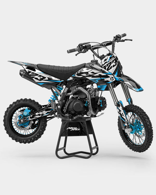 TOHARI - Kit Déco Dirt Bike Semi-Personnalisable - Bleu