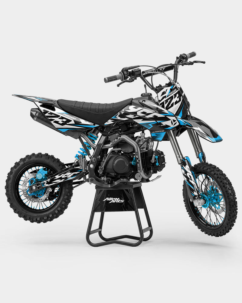 TOHARI - Kit Déco Dirt Bike Semi-Personnalisable - Bleu