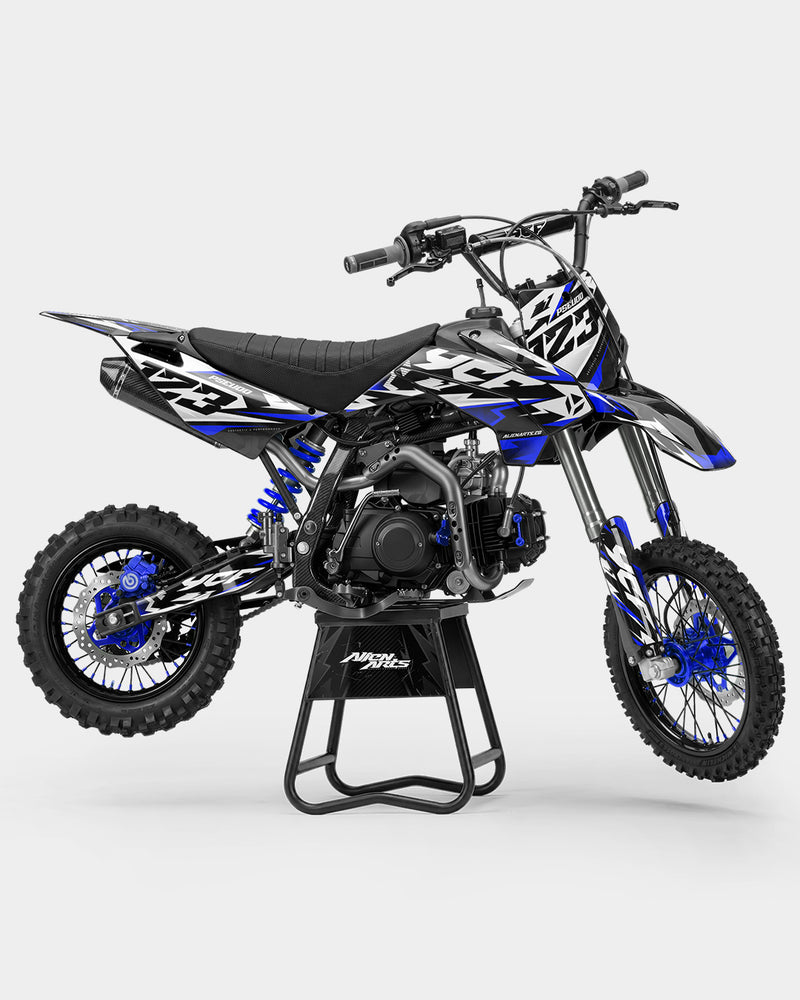 TOHARI - Kit Déco Dirt Bike Semi-Personnalisable - Bleu foncé