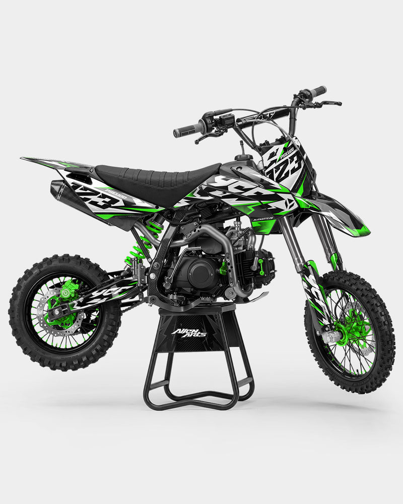 TOHARI - Kit Déco Dirt Bike Semi-Personnalisable - Vert